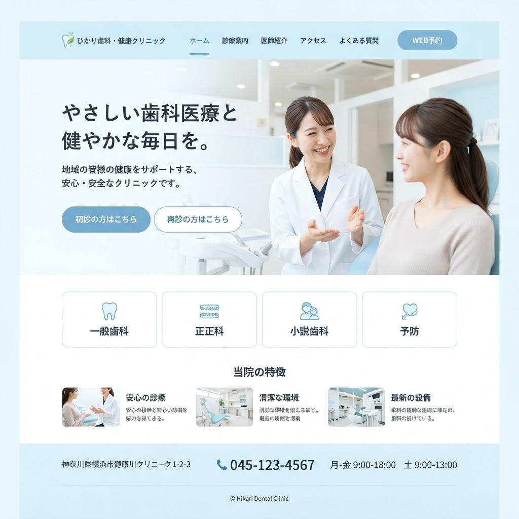 歯科・クリニックのウェブサイト制作事例